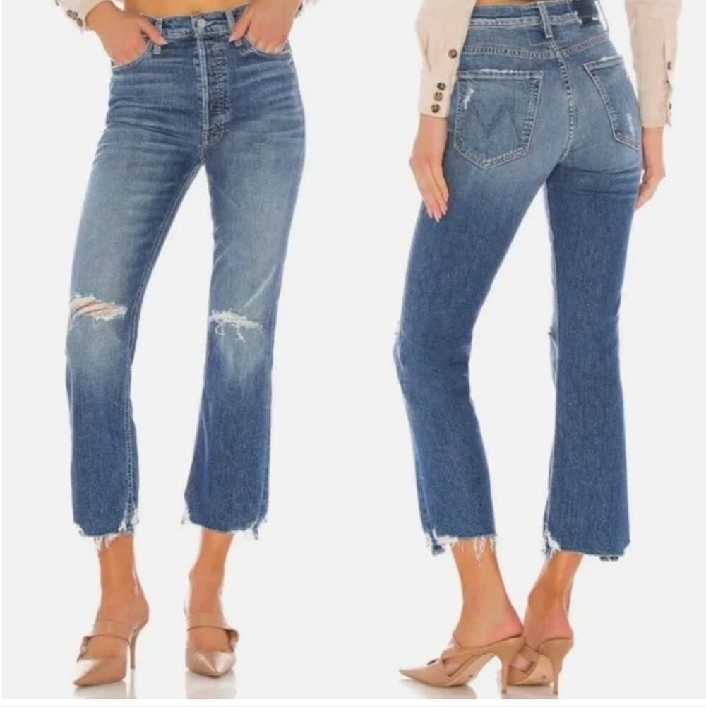MOTHER SUPERIOR Blueโ Distressed Ankle Jeans